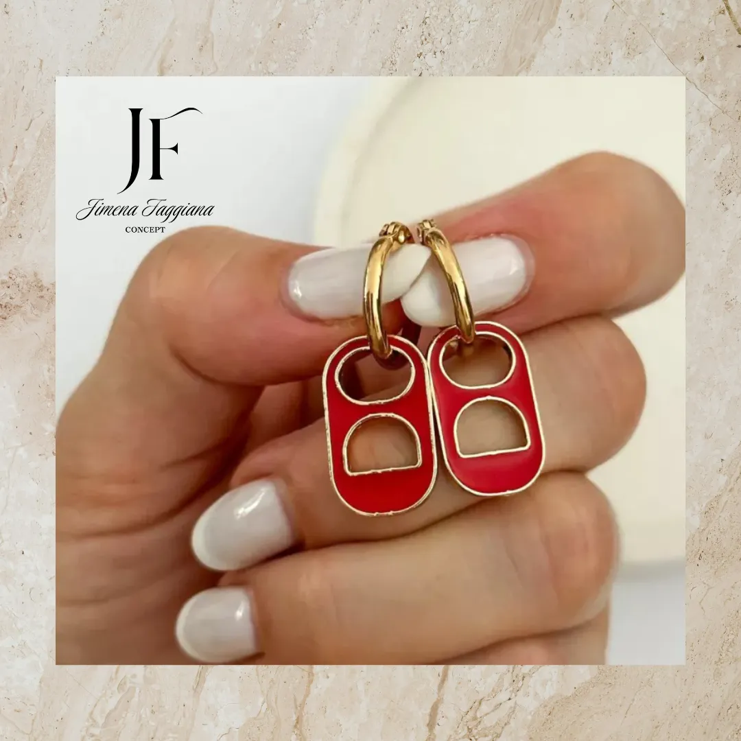 Aro argolla chapita rojo - Jimena Faggiana Concept