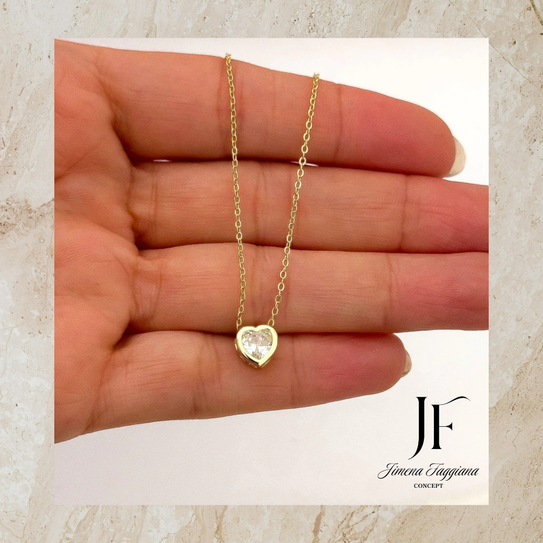 Collar corazon y piedra
