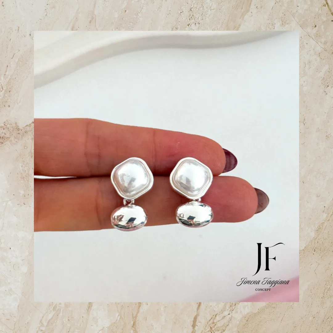 Aro acero blanco y perla - Jimena Faggiana Concept