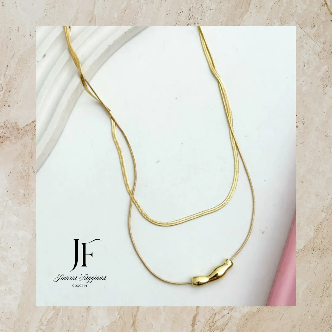 Collar doble forma cadena - Jimena Faggiana Concept