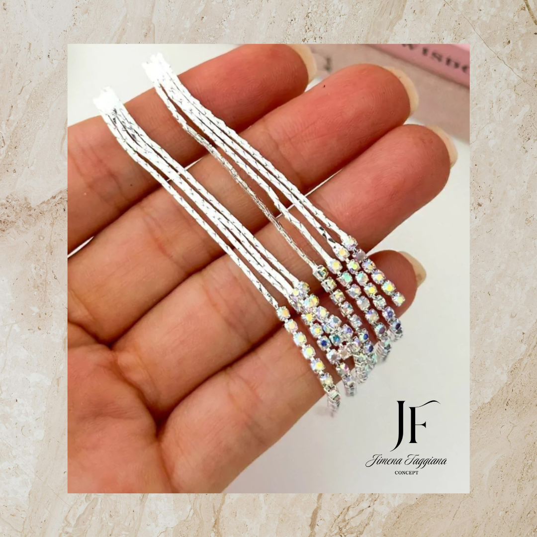 Aros fiesta 4 cadena punta strass