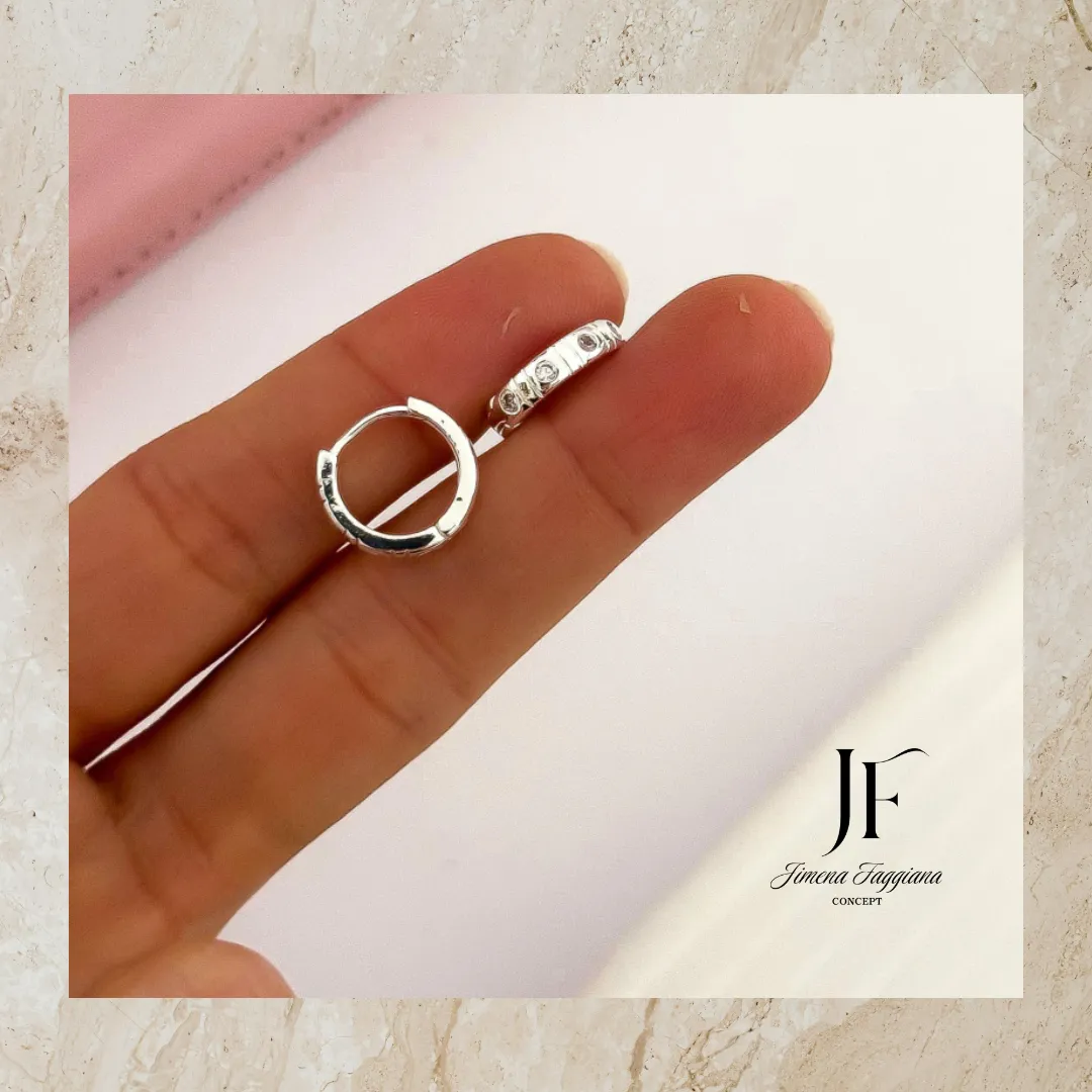 Aro argolla incrustación strass - Jimena Faggiana Concept