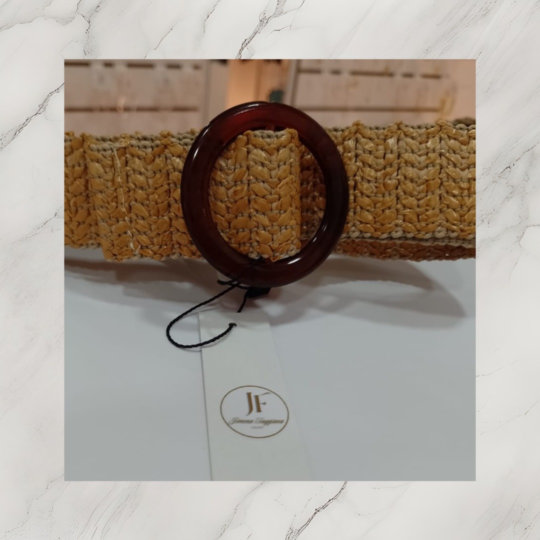 Cinto rafia color camel