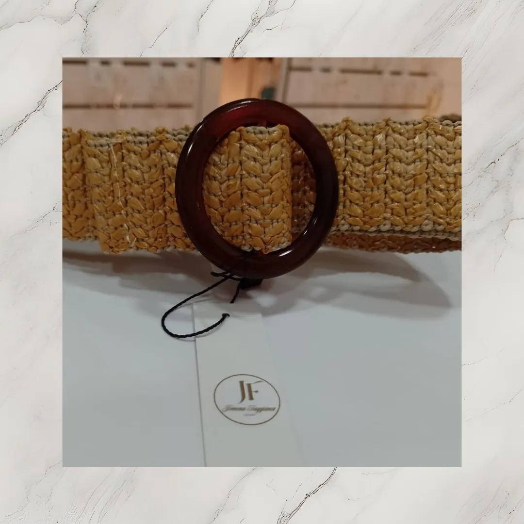 Cinto rafia color camel