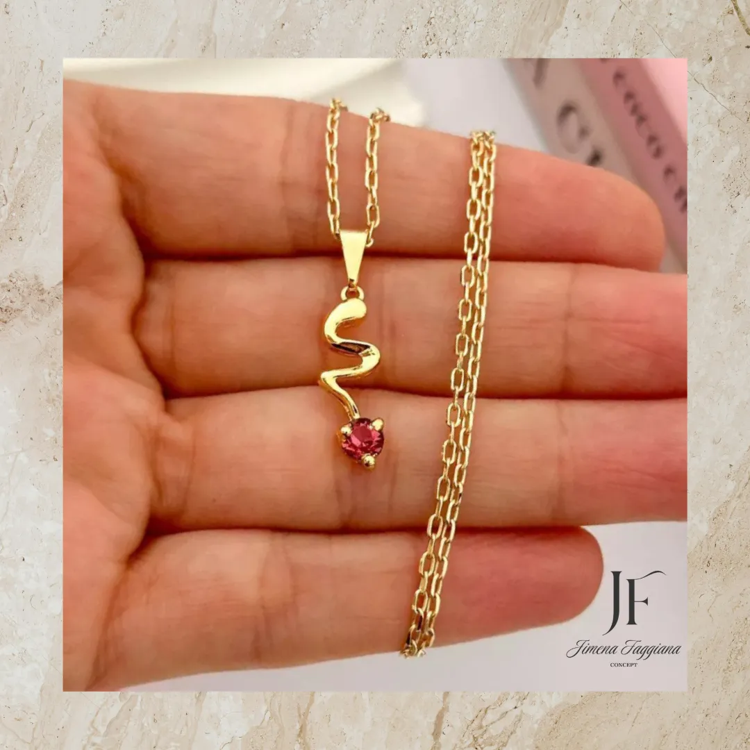 Collar con piedra engarzada - Jimena Faggiana Concept