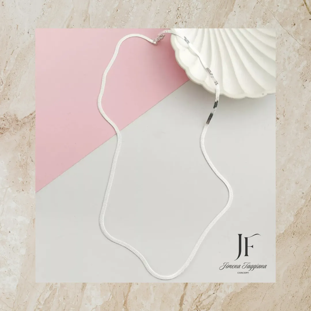 Cadena plana acero blanco - Jimena Faggiana Concept