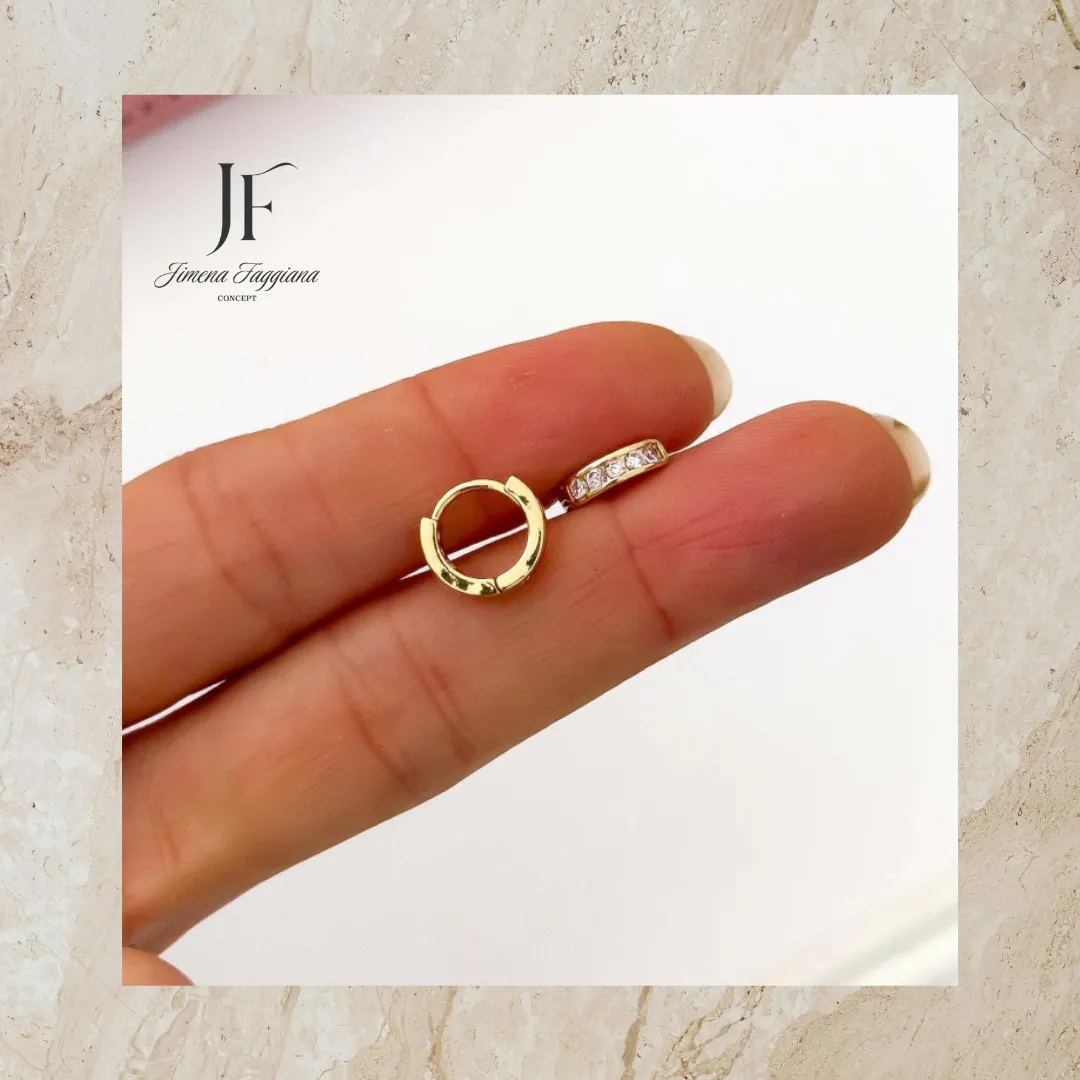 Aro argolla strass rosa - Jimena Faggiana Concept