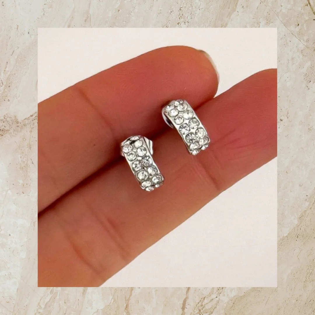 Aro doble linea de strass - Jimena Faggiana Concept